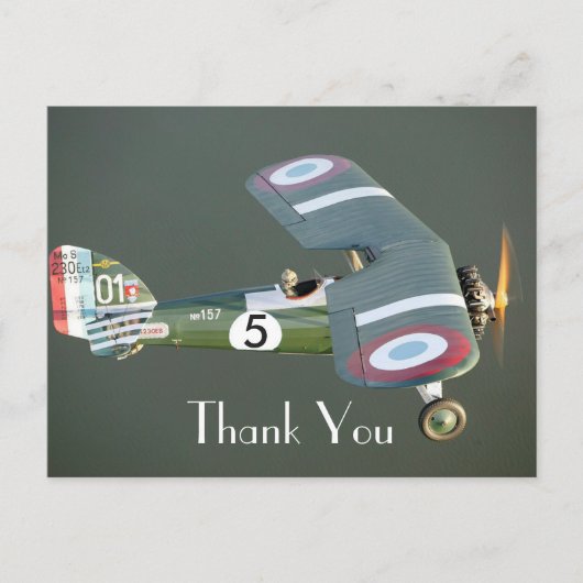 ヴィンテージ戦闘機 誕生日 編集 年齢 ありがとう ポストカード (正面)