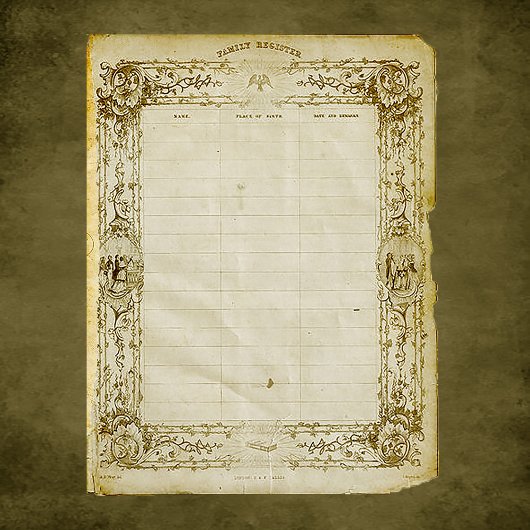 ヴィンテージ戸籍スクラップブック紙