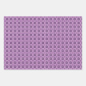 ヴィンテージ房峰紫幾何学模様 ラッピングペーパーシート (正面)