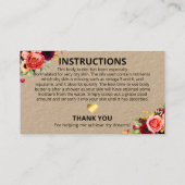 ヴィンテージ手作りの材料の説明 名刺 (裏面)