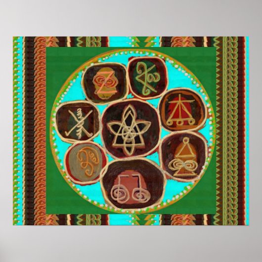 ヴィンテージ手作りカルナ霊気マスターシンボル99 ポスター (正面)