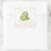 ヴィンテージ手作りキウイジャムスクエアラベル スクエアシール (バッグ)