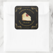 ヴィンテージ手作りチーズケーキスクエアラベル スクエアシール (バッグ)