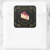 ヴィンテージ手作りチーズケーキスクエアラベル スクエアシール (バッグ)