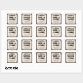 ヴィンテージ手作りバニラエキスブラウン スクエアシール (シート)