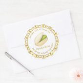 ヴィンテージ手作りピスタチオのバターラベルlホワイト ラウンドシール (封筒)