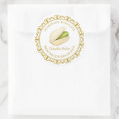 ヴィンテージ手作りピスタチオのバターラベルlホワイト ラウンドシール (バッグ)