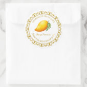 ヴィンテージ手作りマンゴー保存ラベルlホワイト ラウンドシール (バッグ)