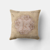 ヴィンテージ手作りレターKワードアートピンク金ゴールド クッション (裏面)