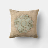 ヴィンテージ手作りレターQワードアートグリーン金ゴールド クッション (裏面)