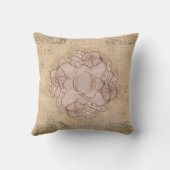 ヴィンテージ手作りレターQワードアートピンク金ゴールド クッション (裏面)