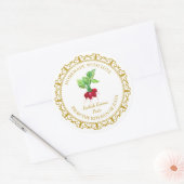 ヴィンテージ手作り大根グリーンズペストラベルlホワイト ラウンドシール (封筒)