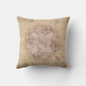 ヴィンテージ手作り手紙Sワードアートピンク金ゴールド クッション (裏面)