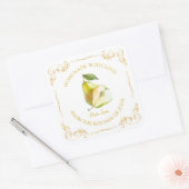 ヴィンテージ手作り梨ジャムスクエアラベル スクエアシール (封筒)