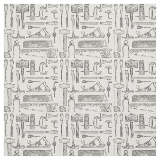 ヴィンテージ手工具模様木工大工 ファブリック (見本)