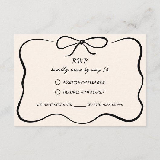 ヴィンテージ手引きウェディングRSVPカード エンクロージャーカード (正面)