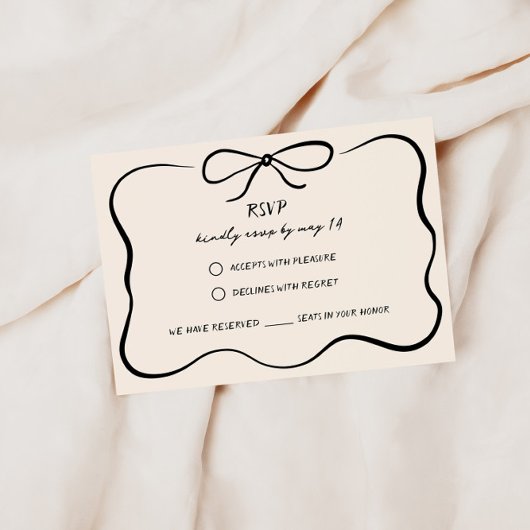 ヴィンテージ手引きウェディングRSVPカード エンクロージャーカード
