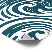 ヴィンテージ手引き波イラストレーション ポスター (角)