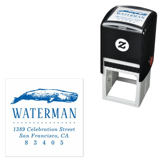 ヴィンテージ手引き鯨名差出人住所 セルフインキングスタンプ (インサイチュ)