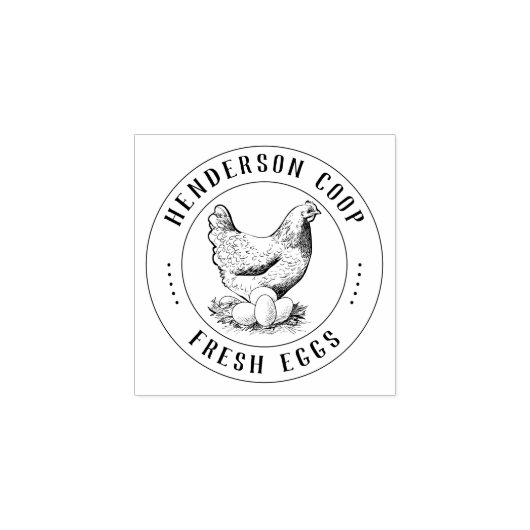 ヴィンテージ手引き鶏イラストレーション生卵 ラバースタンプ (インプリント)