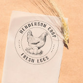 ヴィンテージ手引き鶏イラストレーション生卵 ラバースタンプ