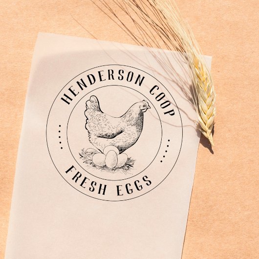 ヴィンテージ手引き鶏イラストレーション生卵 ラバースタンプ