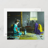 ヴィンテージ手彩芸者日本の魔法灯 ポストカード (正面/裏面)