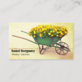 ヴィンテージ手押し花植木屋QRコード 名刺 (正面)