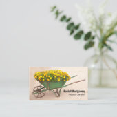 ヴィンテージ手押し花植木屋QRコード 名刺 (スタンド正面)