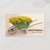 ヴィンテージ手押し花植木屋QRコード 名刺 (正面)