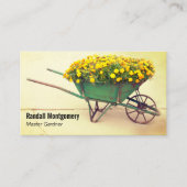 ヴィンテージ手押し花植木屋QRコード 名刺 (正面)