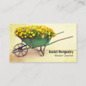 ヴィンテージ手押し花植木屋QRコード 名刺 (正面)