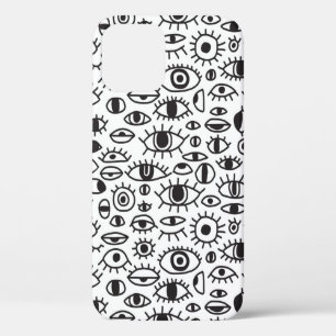 ヴィンテージ手描きのドゥードルのシームレスな背景 iPhone 12ケース