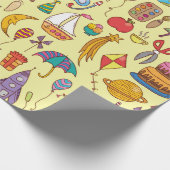 ヴィンテージ手描きの継ぎ目のない模様 ラッピングペーパー (角)