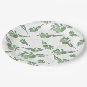 ヴィンテージ手描きオリーブの分岐布 ペーパープレート (アングル)