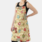 ヴィンテージ手描きクリスマスシームレスパターンvint エプロン (インサイチュ)