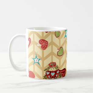 ヴィンテージ手描きクリスマスシームレスパターンvint コーヒーマグカップ