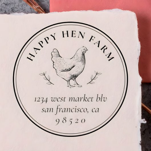 ヴィンテージ手描きチキンファミリーファーム卵カートン ラバースタンプ