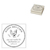 ヴィンテージ手描きチキンファミリーファーム卵カートン ラバースタンプ (押印)