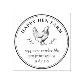 ヴィンテージ手描きチキンファミリーファーム卵カートン ラバースタンプ (インプリント)