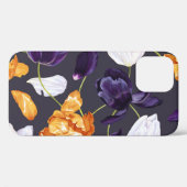 ヴィンテージ手描きチューリップ暗いパターン Case-Mate iPhoneケース (裏面 (横))