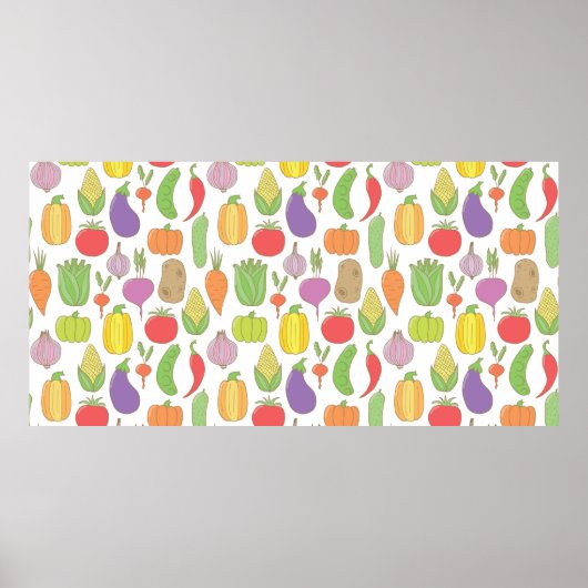 ヴィンテージ手描きドードーのシームレスな背景 ポスター (正面)