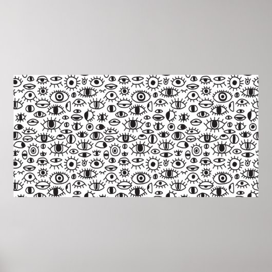 ヴィンテージ手描きドードーのシームレスな背景 ポスター (正面)