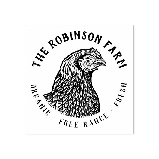 ヴィンテージ手描きヘンファミリーエオーガニックッグファーム ラバースタンプ (インプリント)