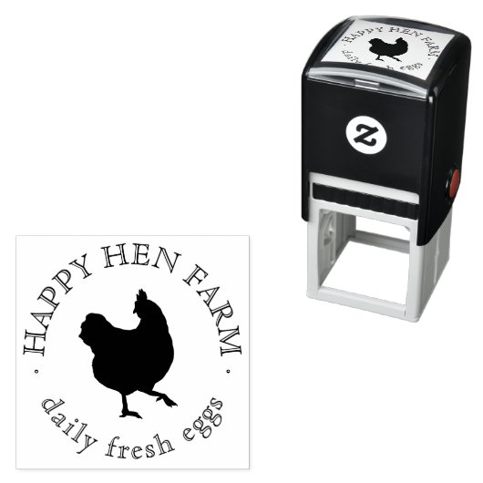 ヴィンテージ手描きヘンファミリービジネスファームエッグ セルフインキングスタンプ (インサイチュ)