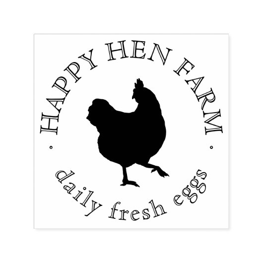 ヴィンテージ手描きヘンファミリービジネスファームエッグ セルフインキングスタンプ (デザイン)