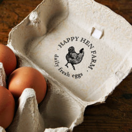 ヴィンテージ手描きヘンファミリービジネスファームエッグ セルフインキングスタンプ