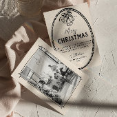 ヴィンテージ手描きベルフレーム写真クリスマス シーズンカード