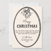 ヴィンテージ手描きベル写真縁どクリスマス シーズンカード (正面)