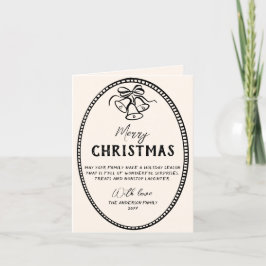 ヴィンテージ手描きベル写真縁どクリスマス シーズンカード